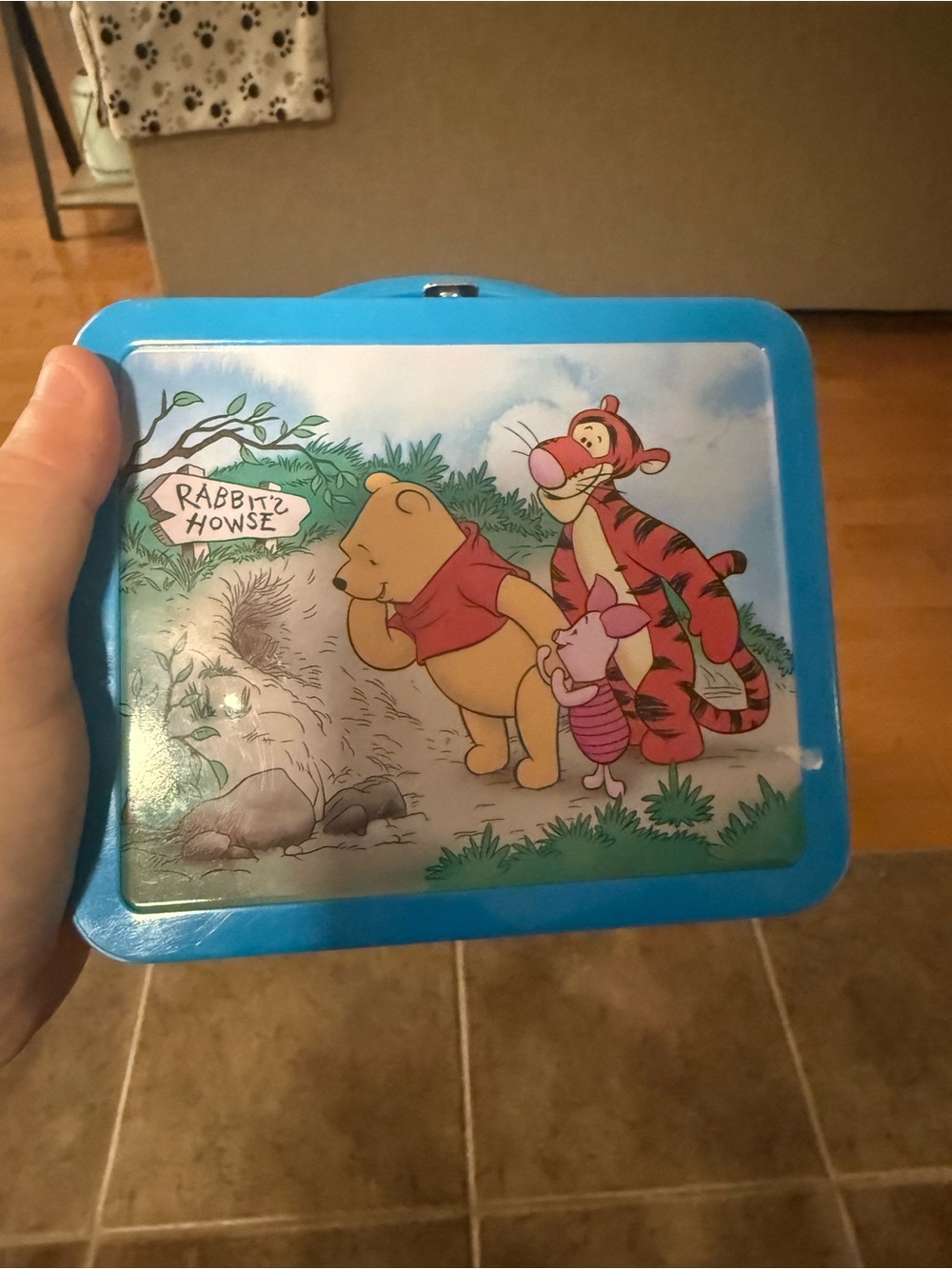 Winnie the Pooh Blue Tin Lunchbox - Classic Pooh & Tigger